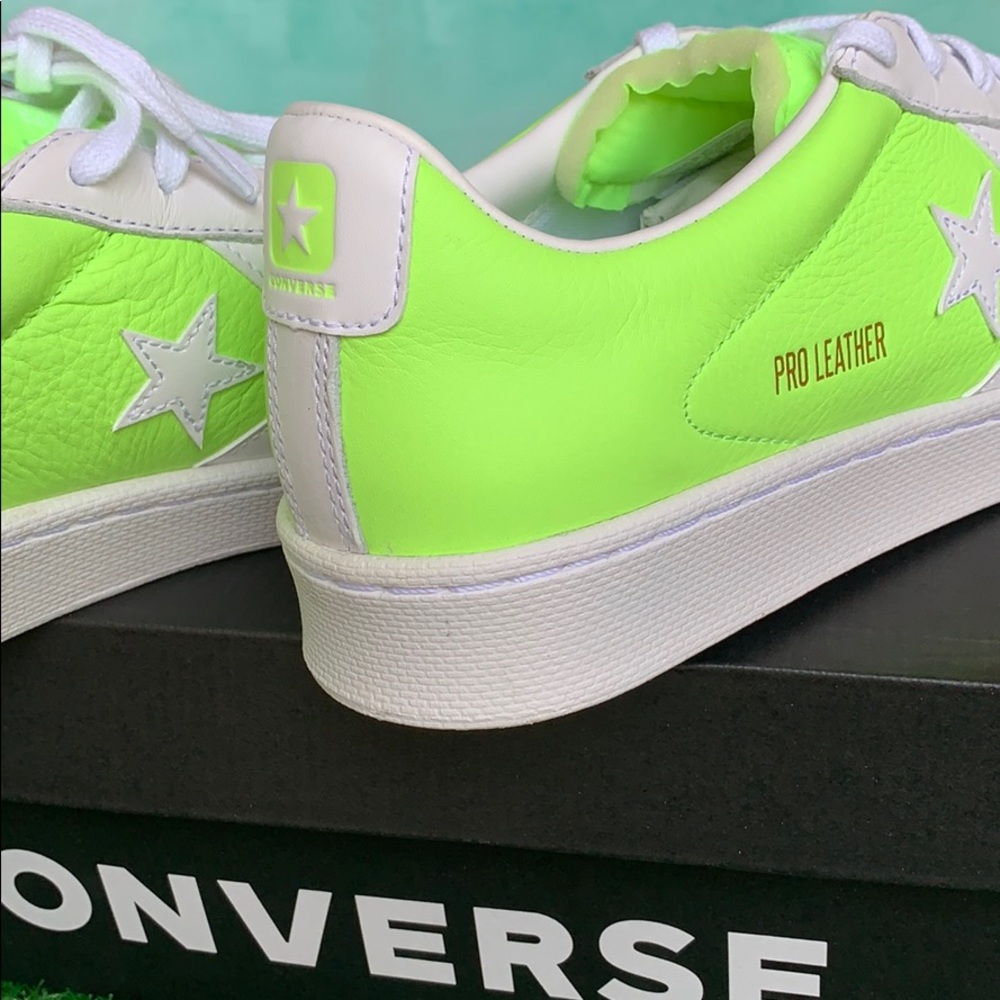 CONVERSE PRO LEATHER OX WHITE/GHOST GREEN/WHITE MN - Picture 11 of 16